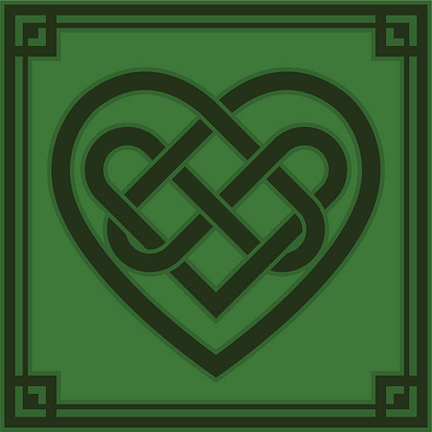 Celtic Heart Vector illustration of a Celtic style knotted heart. celtic knot heart stock illustrations