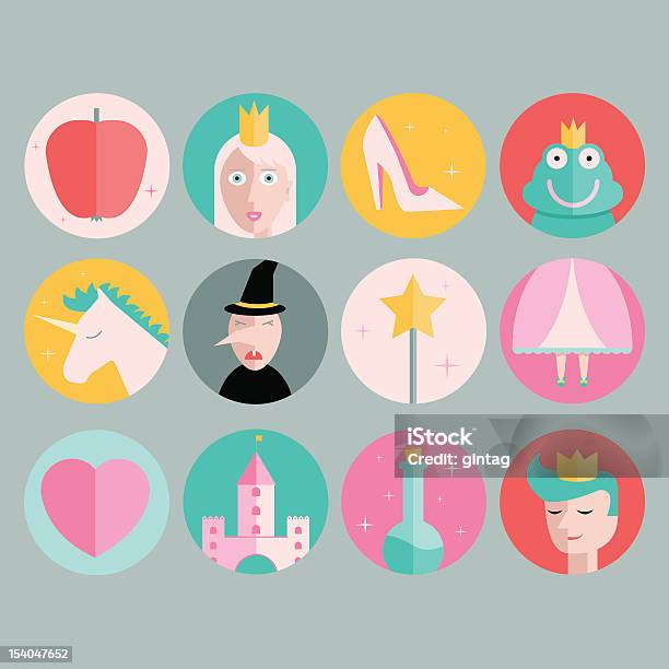 Fairytale Icons Stock Illustration - Download Image Now - Snow White, Cinderella, Illustration