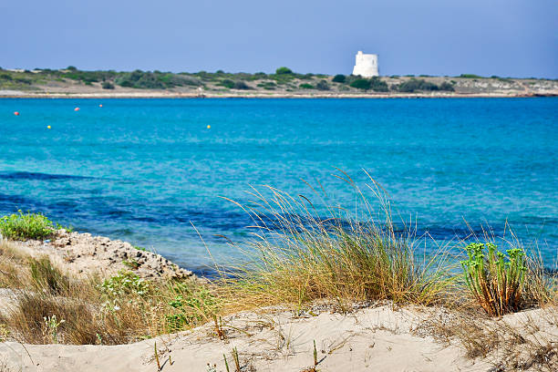 Punta della Suina beach in Salento stock photo