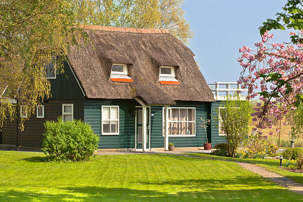 istock Suburban home front porch at spring 154048673