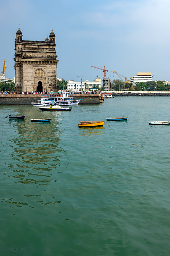 Mumbai, India - March 07 2023: The Gateway of India historic monument at Mumbai India.