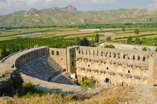 Aspendos is known for having the best-preserved theater of antiquity. With a diametre of 96 metres (315 ft), the theatre provided seating for 7,000.