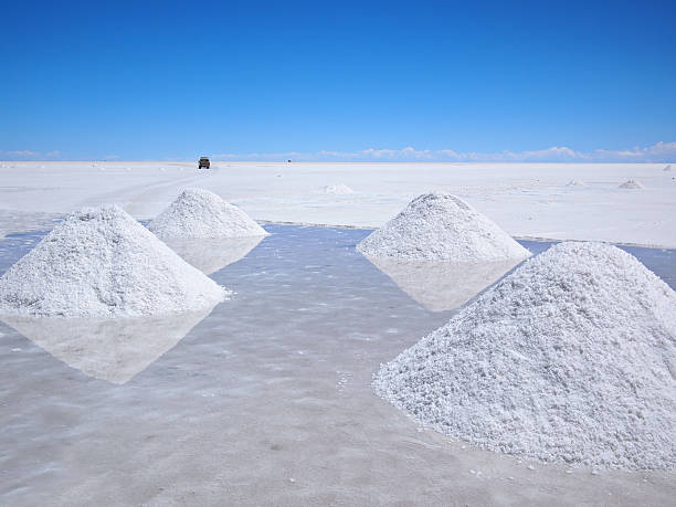 istock Drying salt piles on the salar 154054429