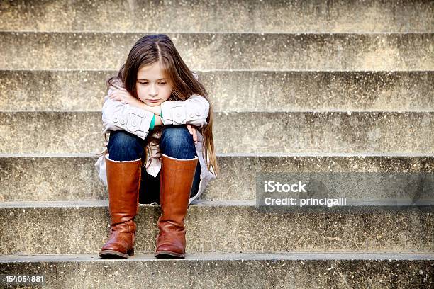 Young Girl Thoughts Stock Photo - Download Image Now - Girls, Serious, Winter