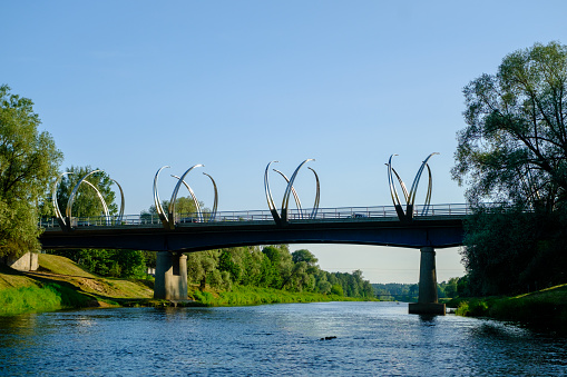 Valmiera, river Gauja bridge. One of the four city bridges.