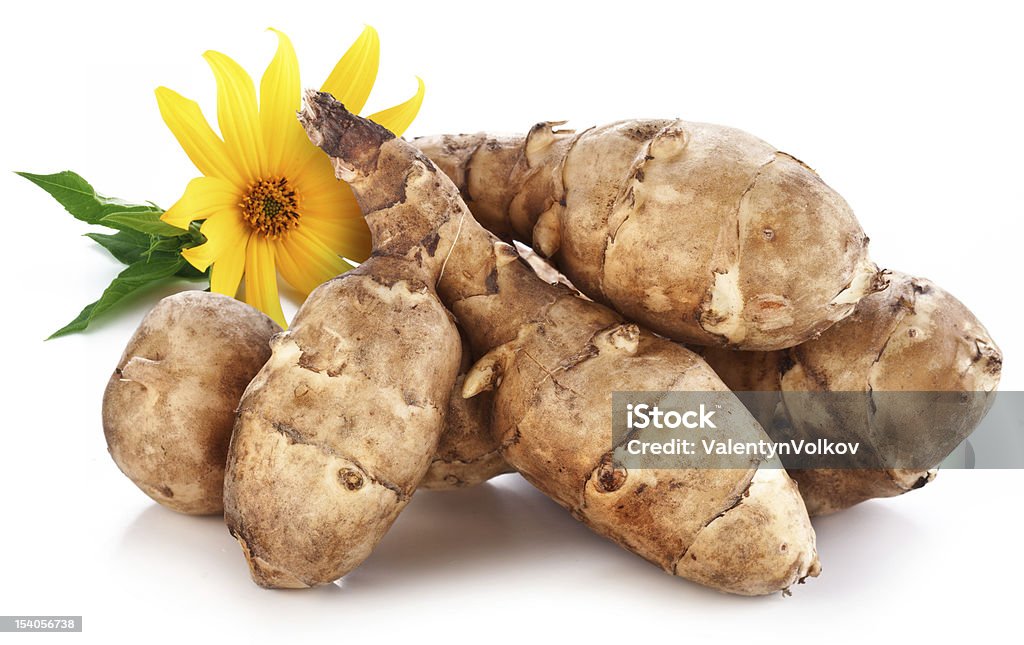 Jerusalem artichoke Jerusalem artichoke on a white background Artichoke Stock Photo