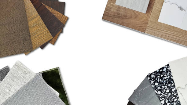 istock interior material samples including wooden laminated and vinyl flooring tiles swatch, marble stone quartz swatch, fabric draperies, ceramic tile isolated on background with clipping path. 1540578837