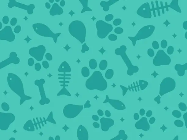 Vector illustration of Pets Cat and Dog Seamless Animal Theme Background
