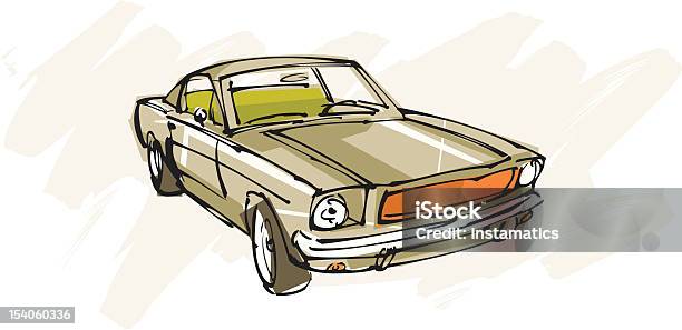 Vintage Green Car Stock Illustration - Download Image Now - Car, Illustration, Drawing - Art Product