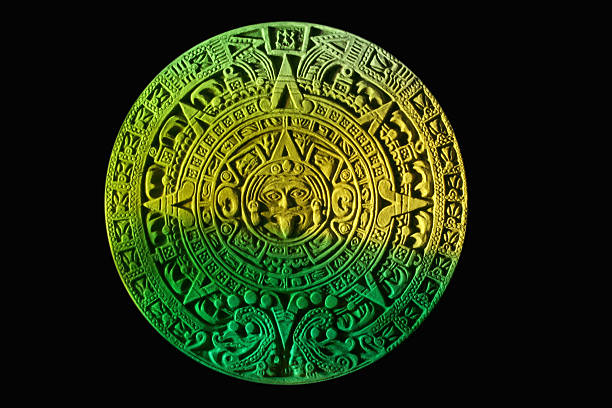istock Close up of Mayan calendar. 154060683
