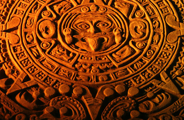 istock Close up of Mayan calendar. 154060685