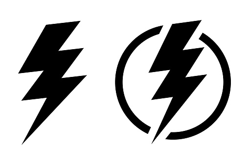 Fash lightning bolt icon. Electric power symbol. Power energy sign, vector illustration