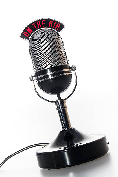 On the air microphone stock photo