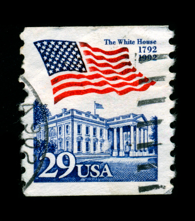 USA-CIRCA 1992:A stamp printed in USA shows image of The national flag of the United States of America (the \