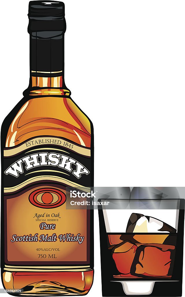 Butelka Whisky - Grafika wektorowa royalty-free (Whisky)