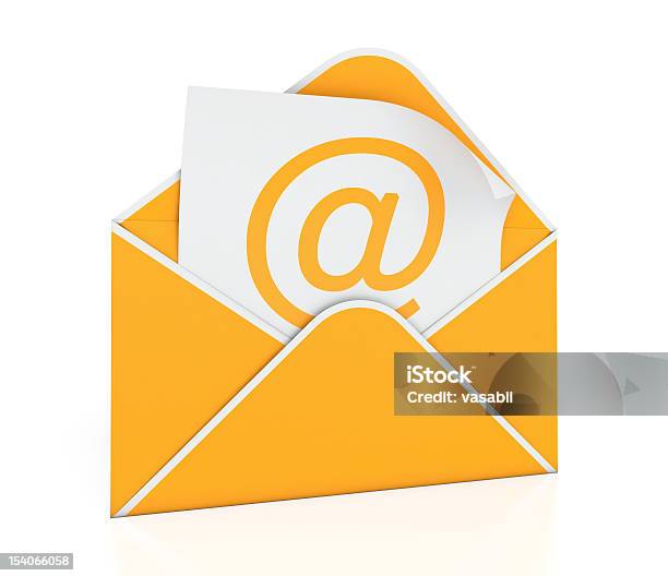 Email Busta - Fotografie stock e altre immagini di Arancione - Arancione, Cassetta delle lettere, Aperto