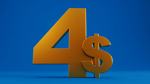 istock golden four dollars isolated on colored blue background, 1540666711