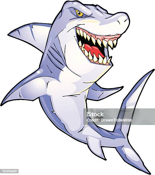Springender Weißer Hai Stock Vektor Art und mehr Bilder von Megalodon-Hai - Megalodon-Hai, Aggression, Anthropomorph