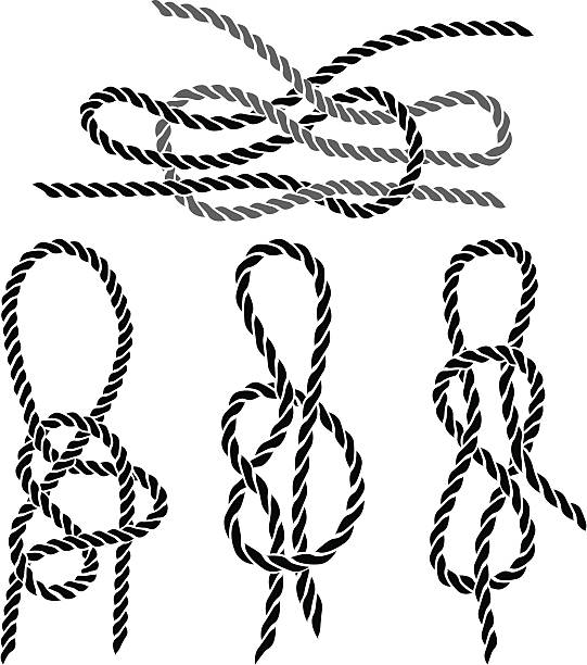 海セットステンシル結び目 - rope tied knot vector hawser点のイラスト素材／クリップアート素材／マンガ素材／アイコン素材