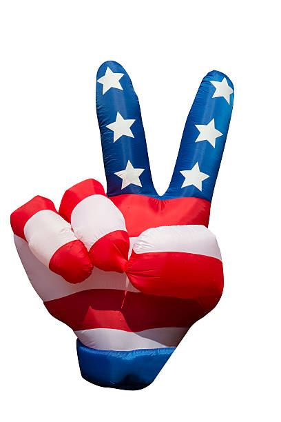 istock Patriotic Peace Sign Balloon isolated on white 154066931