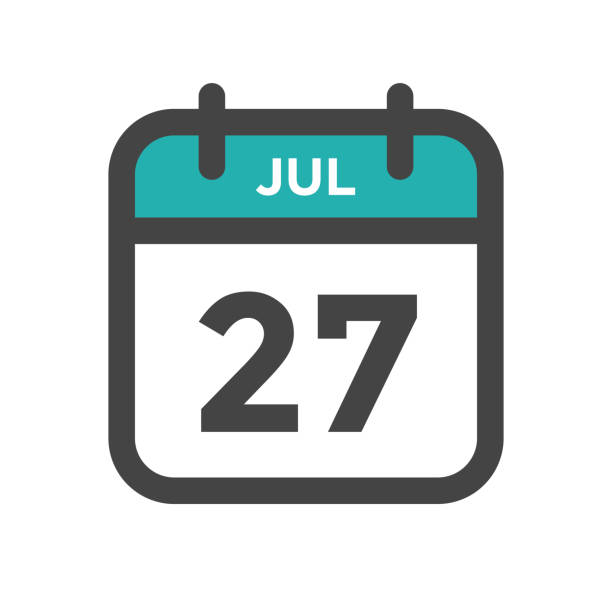 July 27 Calendar Day or Calender Date for Deadlines or Appointment July 27 Calendar Day or Calender Date for Deadline and Appointment number 27 stock illustrations