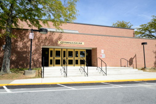 Lockport, Illinois, USA - May 9, 2015: Lockport Township High School Central Campus on Jefferson Street in Lockport, Illinois