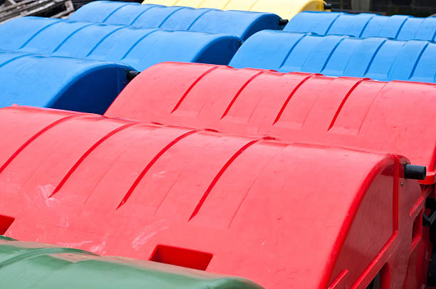 istock Plastic bins in recycle center 154067041