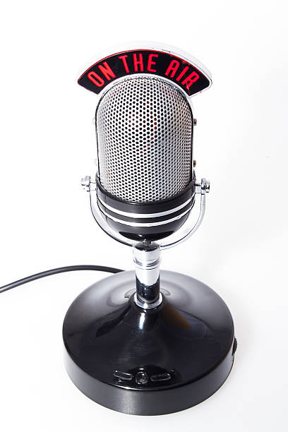 On the air microphone stock photo