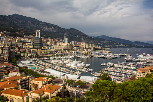 The famous port of Monte Carlo just after sunrise. 