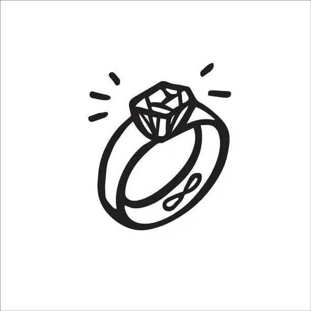 Vector illustration of Engagement ring