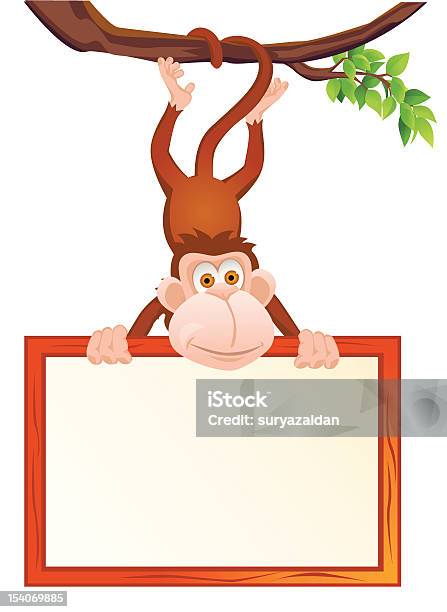 Ilustración de Funny Mono y más Vectores Libres de Derechos de Animal - Animal, Animales salvajes, Cartel
