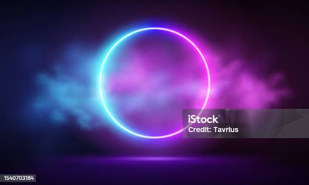 Abstract Glowing Circle Elegant Light Ring Stock Vector (Royalty