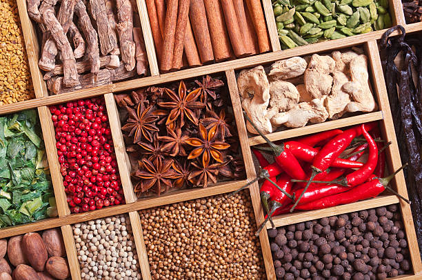 istock spices and herbs in wooden box 154070837