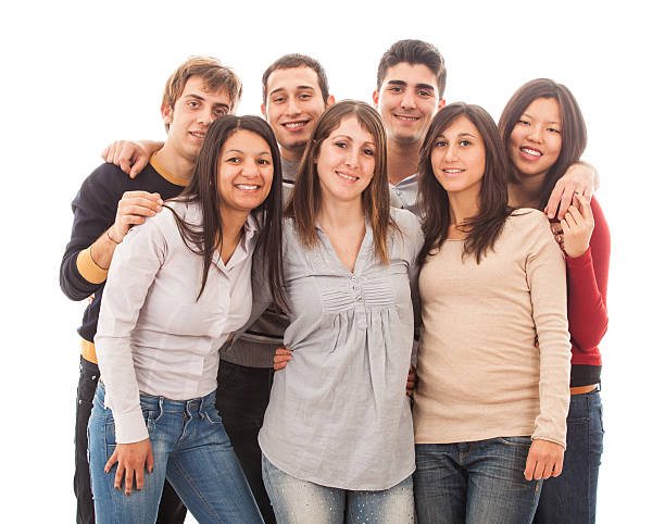 istock Multicultural Group of Young People on White 154071139