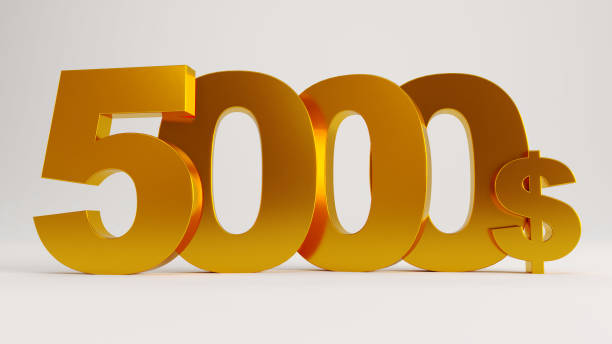 istock golden five thousand dollars isolated on white background, 1540716337
