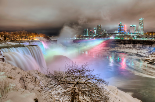 Niagara Falls in a cold winter night