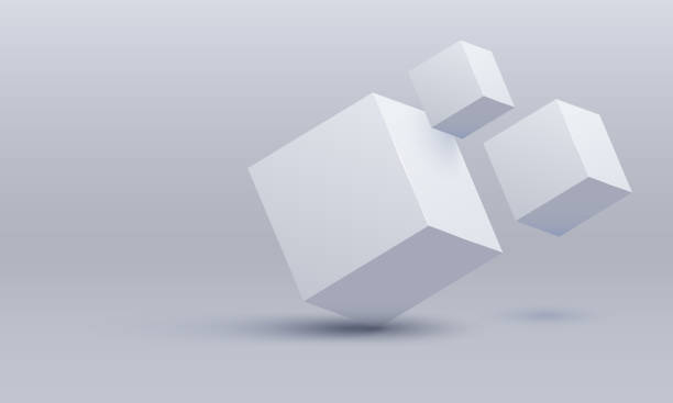 istock White and lavender cubes. Box. Vector illustration. Vector illustration of 3d cubes, Flying cubes, abstraction from three-dimensional figures, space with cubes, 3d objects 1540773055