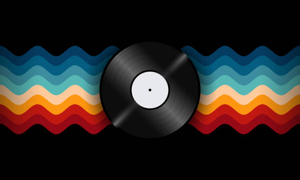 istock Vintage Striped Backgrounds, Posters, Banner Samples, Retro Colors from the 1970s 1980s, 70s, 80s, 90s style stripes background poster lines. Synthwave, vaporwave, retrowave music lp vinyl disc record 1540799322