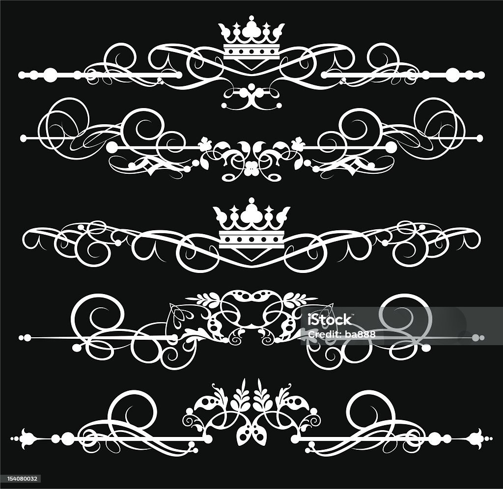 calligraphic conjunto de elementos de design ornamentos vintage e divisórias - Royalty-free Arte arte vetorial