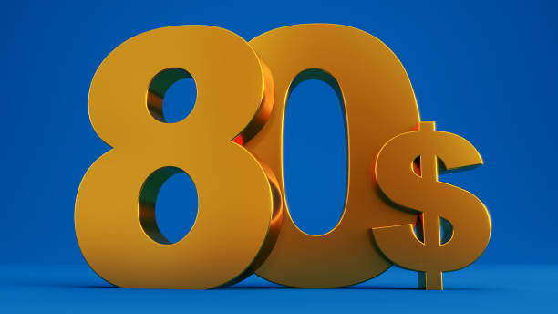 istock golden eighty dollars isolated on colored blue background, 1540816381