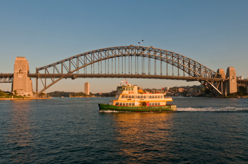 Sydney, Australia - June 19, 2022, Circular Quay with Opera House , view from Cahill Expressway