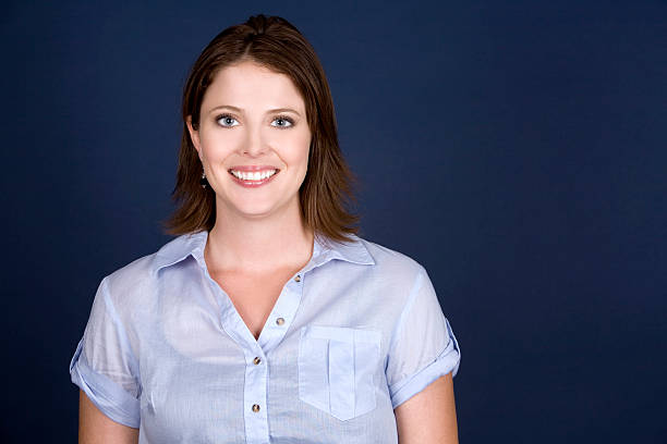 istock casual woman in blue 154086069