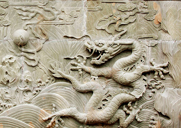 istock dragon's relief : chinese royal totem 154086090
