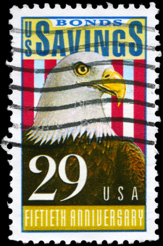 A Stamp printed in USA devoted to Savings Bonds, 50th Anniv., circa 1991