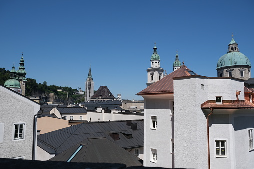 overview Salzburg Austria city houses