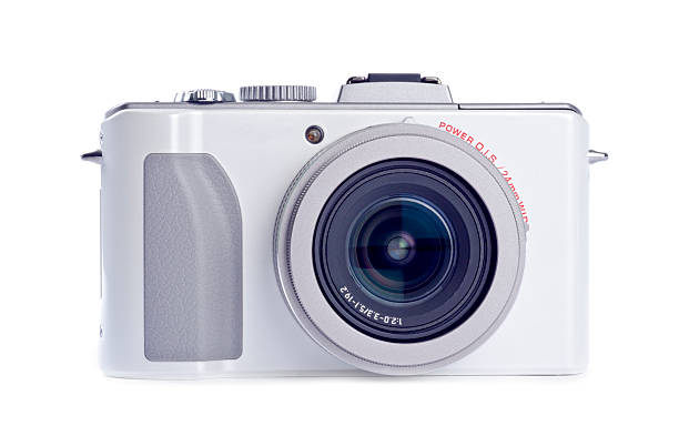 appareil photo numérique isolé sur blanc - appareil photo compact photos et images de collection