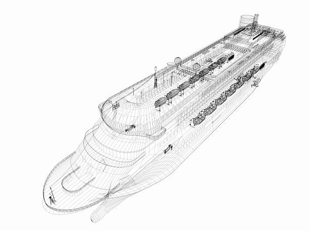 Pencil drawing of a cruise ship