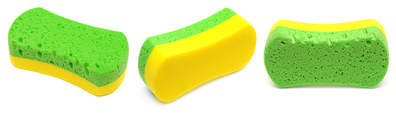 Bath sponge set isolated on white background