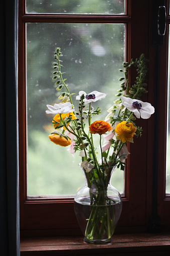 Flower, bouquet, window, vase