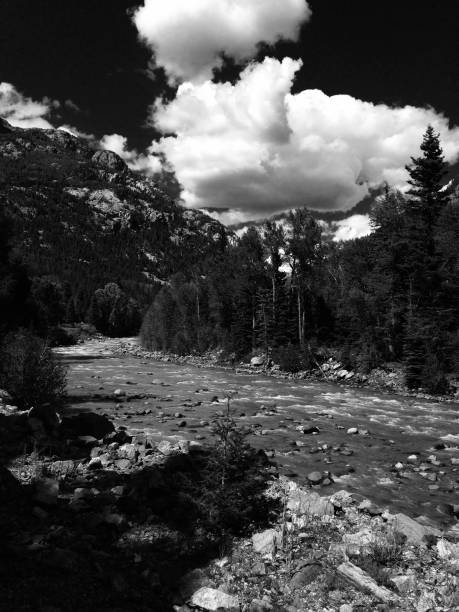 istock Black and White River through mountain landscape 1540936090